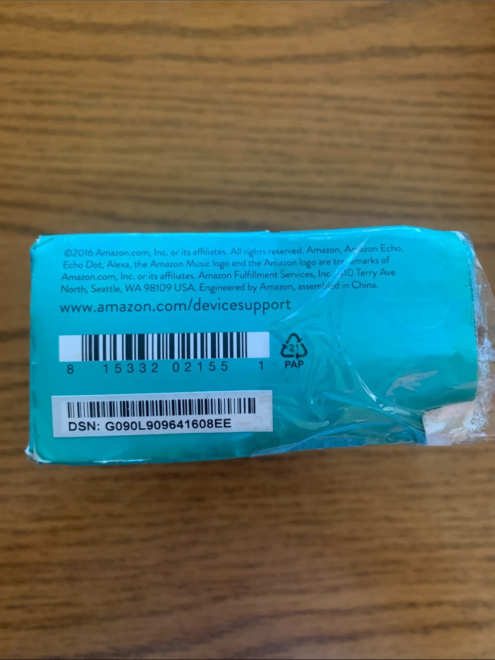 Amazon Echo Dot Smart Speaker - Blue and White - Picture 3 of 3